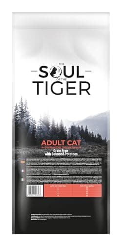 The Soul of the Tiger - Croquettes pour chats adultes castrés, à la formule délicate sans céréales, goût saumon et pommes de terre, 8 kg