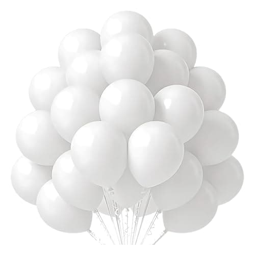 50 Ballons Blancs 12 Pouces 30 Cm Naturel Latex Biodégradable Écologique Gonflables Air Hélium Eau Pour Baby Shower Baptême Anniversaire Graduation Mariage Arc Macaron