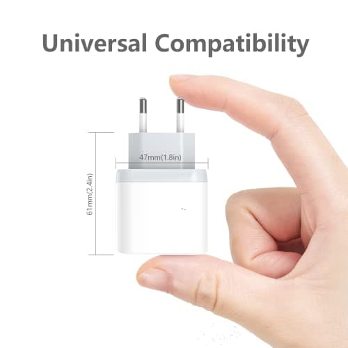 Anigaduo 25W USB C Rapide Chargeur et 2M Cable for iPhone 14/14 Plus/14 Pro/14 Pro Max/13/12/11/SE/X/XS/XR/8/7/6, USBC Prise Secteur Mural Type C Alimentation Adaptateur