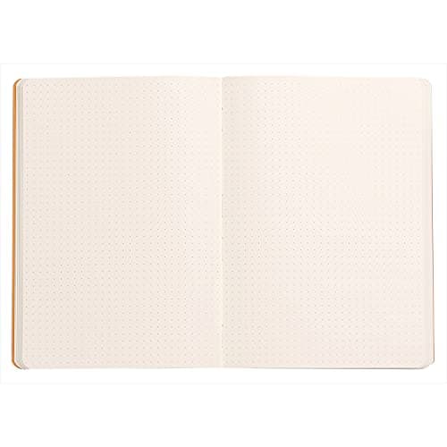 RHODIA 117442C - Carnet Souple Paon - A5 14,8 x 21 cm - Pointillés Dot - 160 pages - Papier Clairefontaine Ivoire 90 g/m2 - Marque-Page, Fermeture Élastique - Simili Cuir - Collection Rhodiarama