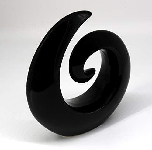 Paire élégante de Sculptures en céramique - décoration Moderne en Noir et Blanc - décoration de 16 cm de Haut chacune
