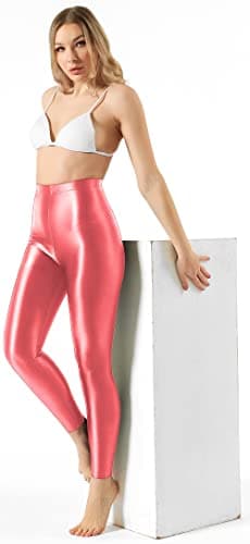 SOFSOT Leggings de Sport Taille Haute, Pantalons de Pilates Brillants, Collants de Yoga Scintillants pour Femmes.