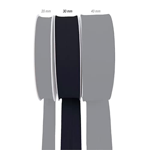 TEXTEX = biais de 30 mm de large. 50 % coton et 50 % polyester. Pièce de 10 m (bleu marine)