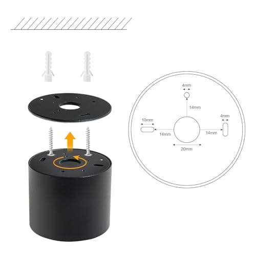 Gleonlux Spot en Saillie IP44, Plafonnier Salle de bain, Spot LED en Saillie Plafond 230V Imperméable, Ø80x65mm aluminium Rond Noir downlight pour Modules LED, Lot de 4