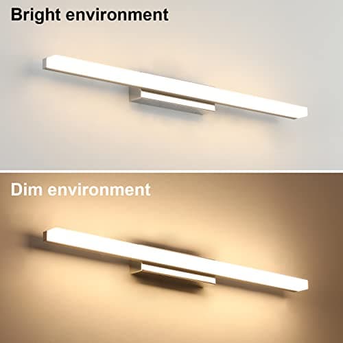 Klighten Lampe Miroir LED Salle de Bains 14W 60cm, IP44 Lumiere Miroir Salle de Bain Moderne, Applique Murale Salle de Bain, 110-240V, 910 Lumen, Blanc Chaud 3000K