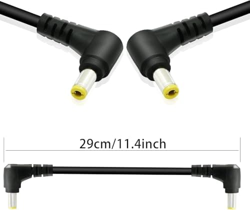 GINTOOYUN 2 PCS Angle Droit DC à Angle Droit DC Câble d'alimentation 18AWG DC 5.5MM x 2.5MM 90 Degrés DC Mâle à 90 Degrés DC Mâle Adaptateur Rallonge pour Bande Lihgt, CCTV, Moniteurs, etc.