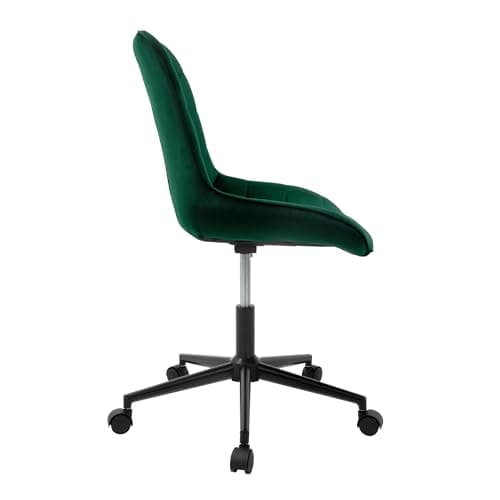 ML-Design Chaise de Bureau, Vert, en Velours, Réglable en Hauteur, Assise Rembourrée avec Piètement Métallique, Dossier Ergonomique, Fauteuil Pivotante sur 5 roulettes Doubles, Tabouret Home Office