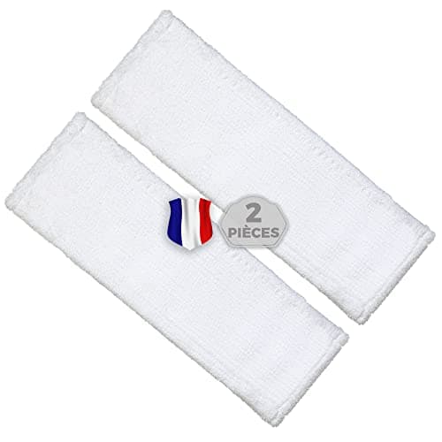 Okaei - Housse de serpillière 2 Piece (40 CM) - Housse en 100% Microfibre Premium Blanc - Optimale pour Le Nettoyage en Profondeur des sols Lisses et légèrement irréguliers
