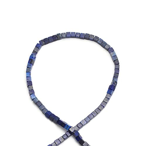 Pierre naturelle 4×4mm carré Cube Lapis Lazuli Gemstone perles en vrac pouvoir de guérison d’énergie de cristal pour la fabrication de bijoux perles de puissance 15"