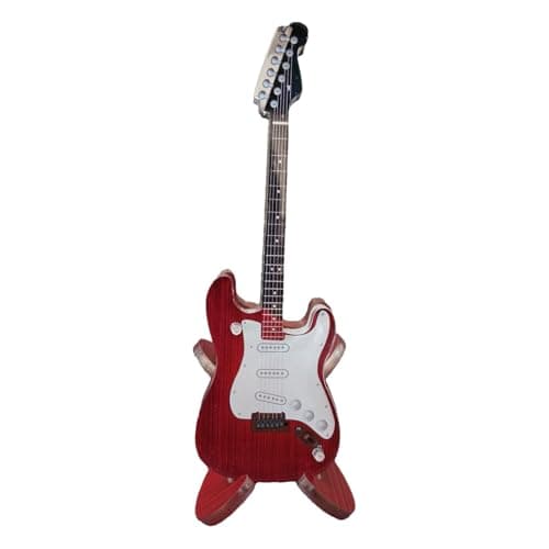 Idezek Figurine de guitare électrique, modèle de guitare électrique miniature - Modèle miniature en acrylique avec support - Figurine de table pour la maison, décor d'instruments de musique, modèle de