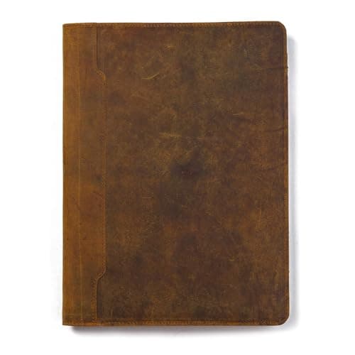 Padfolio En Cuir Vintage - Organisateur Professionnel Et Dossier De Cv, Folio De Documents En Cuir Antique Avec Bloc-Notes. Cadeau Idéal Pour Hommes Et Femmes