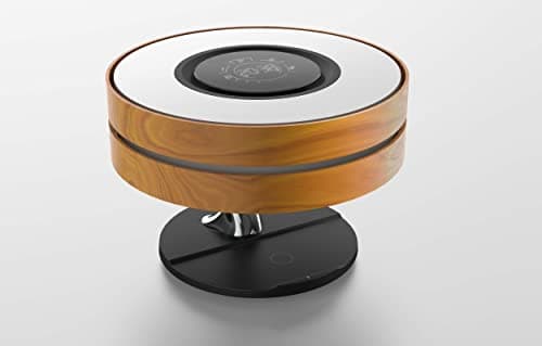Silumen Lampe de Chevet Ronde Horizon avec Enceinte & Chargeur Sans fil - Dimmable Tactile