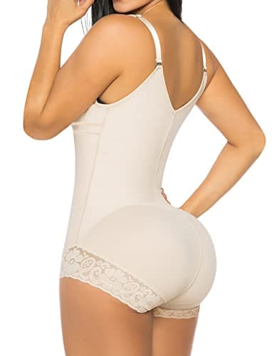 YIANNA Body Sculptant Femme Gainant Invisible Gaine Ventre Plat Amincissante Shapewear Bodysuit Fajas Colombianas Reductoras Corset Minceur Beige, 7200 Size M