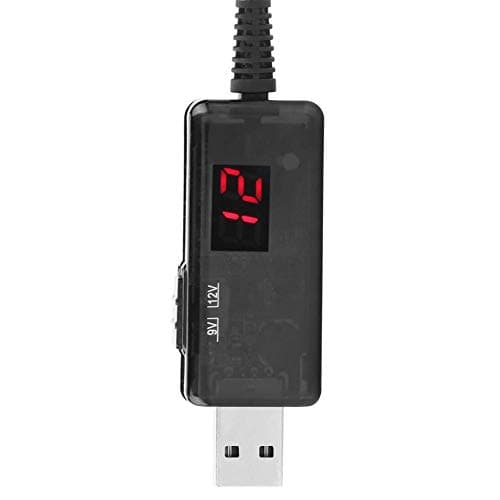 Estink USB Boost Voltage, USB to DC Boost Cable Router Step-up Voltage Converter Display 9V / 12V
