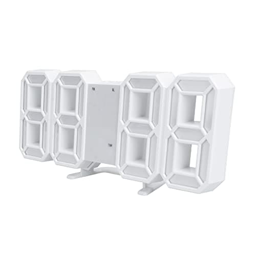 STOBAZA réveil mené Horloge Murale veilleuse réveil veilleuse LED réveil LED horloges murales numériques Digital Clock Alimenté par USB réveil numérique Horloge Murale numérique Blanche