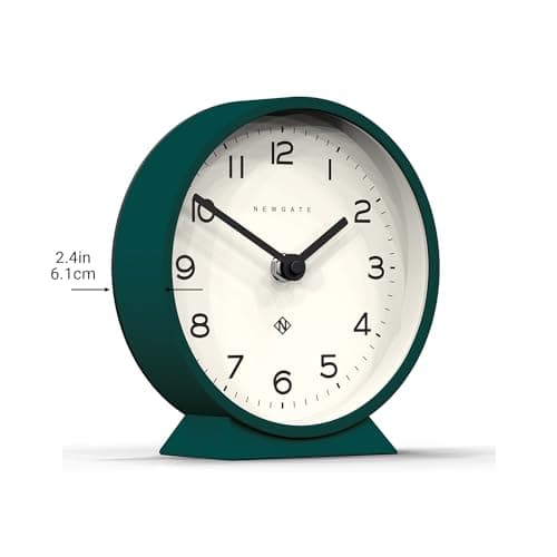 NEWGATE® M Mantel Silent Sweep Horloge de cheminée - 'No Tick' - Une Horloge de cheminée Moderne - Petite Horloge - Horloges pour Le Salon - Horloge de Bureau - Pendules de cheminée - Vert Éden