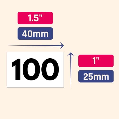 5 Séries - Chiffre Autocollant Adhesifs 1-100, Vinyle Imperméable - Noir, 40 x 25 mm