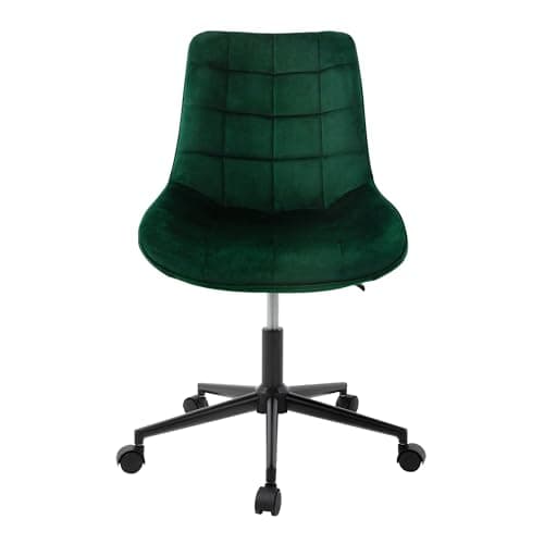 ML-Design Chaise de Bureau, Vert, en Velours, Réglable en Hauteur, Assise Rembourrée avec Piètement Métallique, Dossier Ergonomique, Fauteuil Pivotante sur 5 roulettes Doubles, Tabouret Home Office