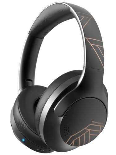 PowerLocus Casque Bluetooth sans Fil, 50 h de Jeu, Casque Audio Bluetooth 5.3 avec 4 Modes EQ, Pliable, HiFi Stereo, avec Microphone pour iPhone/Voyage/PC (Noir)