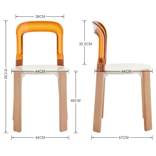 Wahson Chaises de Salle à Manger Lot de 2 Chaises Salle à Manger en PC avec pieds bois Chaise de Cuisine sans Accoudoirs, Chaise de Salon Dossier Incurvé pour Salle à manger, Salon et Chambre, Marrron