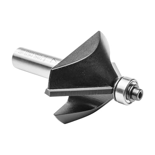 ENT 13842 Fraise à affleurer Carbure, Queue (S) 12 mm, Diamètre (D) 50,8 mm, NL 19 mm, E 45°, SL 40 mm, avec roulement