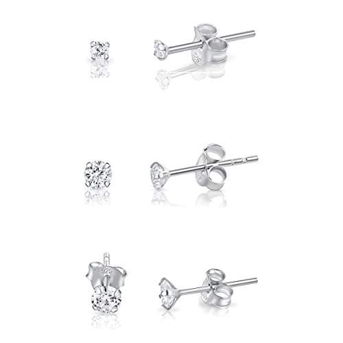 Boucles d'oreilles Femme - Boucles d'oreilles Femme Argent - Boucle d'oreille - Boucle d'oreille Argent - Lot Boucles d'oreilles Femme - Boucles d'oreilles Femme Argent 925 - Petit Clou -2, 3, 4 mm