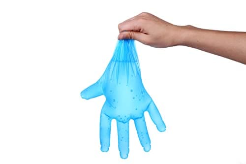 EUROPAPA® Lot de 100, 200, 300, 450 pièces - En TPE transparent et bleu - Gants jetables en caoutchouc sans latex - Non poudrés - Tailles S, M, L, XL (Bleu-200, XL)