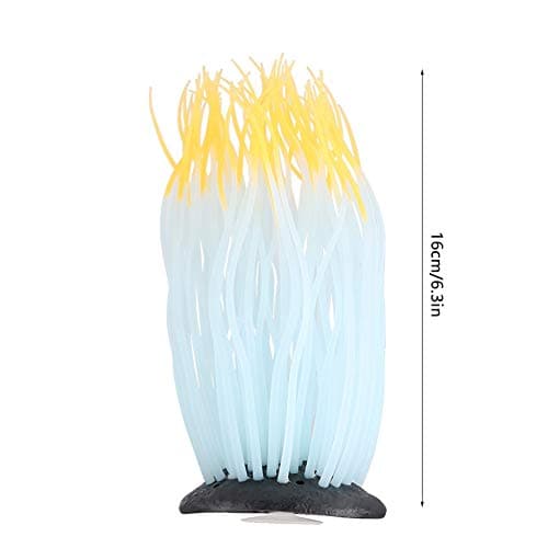 HEEPDD Décoration Artificielle d'anémone de mer de Silicone d'aquarium, matériau de Silicone de réservoir de Poissons d'ornement de Corail d'ornement de mer de simulatio[Orange] Plantes d'ornement