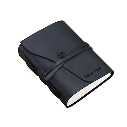 Jacklin F Carnet en cuir personnalisé avec votre texte pour maman femme homme lui | Carnet de notes en cuir Journal Journal personnalisé | Cadeau personnalisé pour les enseignants en fin de scolarité