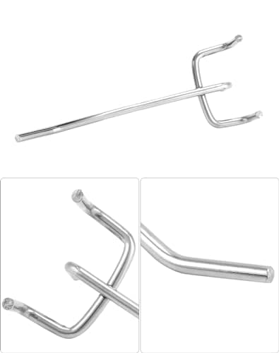 QWORK® 60X Crochet pour Panneau Perforé Mural, Acier Massif de 5 mm avec Revêtement Antirouille, pour les Garages, Remises à Outils, Ateliers(10 cm)