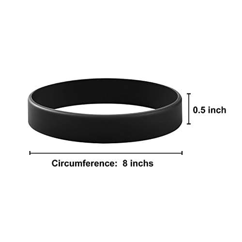 Lot de 6 bracelets en caoutchouc vierges en silicone de couleur unique