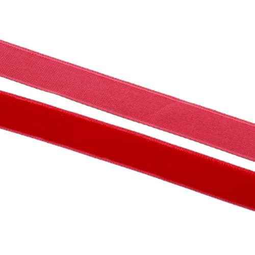 Perlin Ruban en velours, 10 m de long et 10 mm de large, décoratif, pour la confection de bijoux, l'ornement, rouge