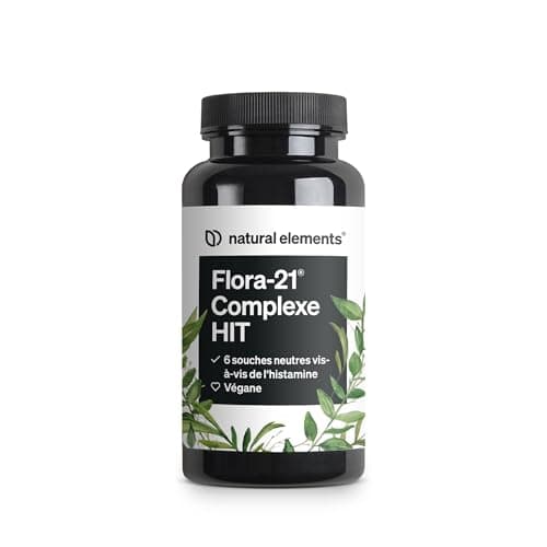 Flora 21® Complexe de cultures HIT – 6 souches bactériennes de lactrobacilles et bifidobactéries – 60 gélules gastrorésistantes – testé et produit en laboratoire en Allemagne, végane et hautement dosé