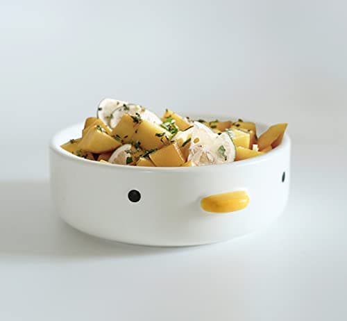 TULANDOT Bols à Salade de Poussins Mignons et Amusants,Bol à Salade Drôle de Canard 16cm,Céramique de Sécurité pour Poussin Emaillée Faite à la Main, Grands Bols à Nouilles