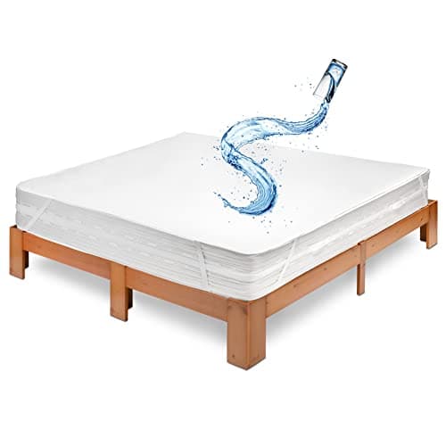 Protège Matelas 90x200 cm Alèse Impermeable en Coton Housse Matelas Protection Lit Adulte et Bebe Drap Alaise pour Incontinence Anti-Acarien Couvre-Matelas Pipi Lavable en Machine avec 4 Élastiques