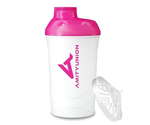 Protein Shaker Protein Shake Deluxe 800 ml - shaker protéiné étanche, sans BPA avec tamis et tartre pour les shakes crémeux de poudre de protéine de lactosérum - tasse de fitness en Rose