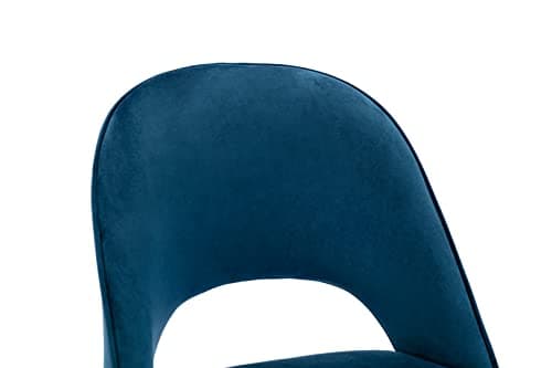 Wahson Lot de 2 Chaises de Salle à Manger, Chaise Salle a Manger en Velours Chaise Moderne avec Pieds en Métal, Chaise de Salon Rembourrées pour Cuisine/Restaurant, Bleu