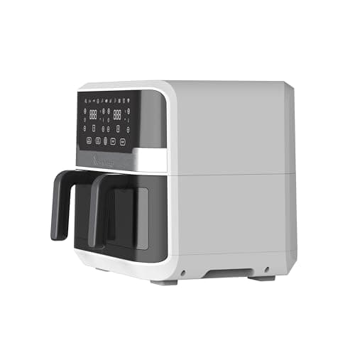 MasterPRO Rocket Duo 900 - Friteuse double 9 litres 2400w - Contrôle de la durée et de la température - Affichage numérique - Paniers en aluminium faciles à nettoyer - Contrôle par smartphone