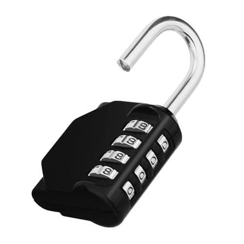 ZHEGE Cadenas Code 4 Chiffres, Cadenas a Code Pour Casier Vestiaire Sport, College, Scolaire, Cadna avec Code Exterieur Pour Portail, Abri de Jardin, Noir