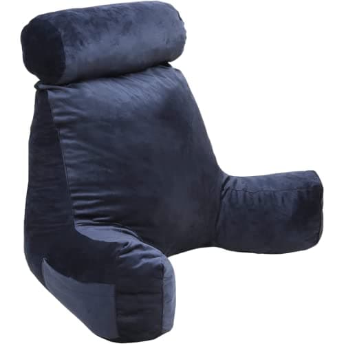 Bananair Coussin de Lecture - Doux et Confortable - Soutien Dorsale Optimale - Accoudoirs Pratiques et Assise Ergonomique - Oreiller de Lecture, Fauteuil de Lecture (Bleu)