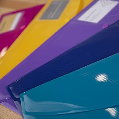 Rapesco 0701 Pochette Porte-Documents ID, A4+, Couleurs Vives Opaques, Lot de 5