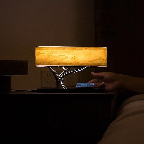 Lampe de Chevet LED Design avec Enceinte & Chargeur Sans fil - Dimmable Tactile