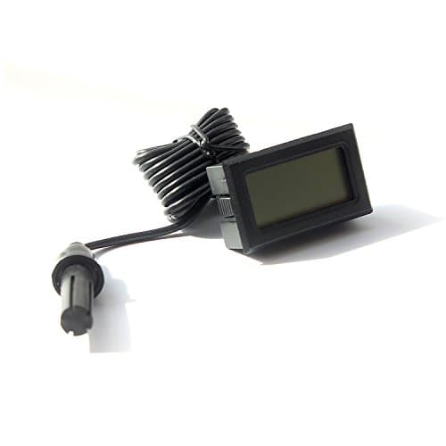 Ytian LCD Tuner Numérique Intégré Thermomètre Hygromètre avec Sonde Externe pour Couveuse Aquarium Volaille Reptile Noir