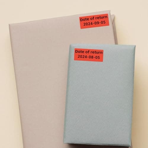 FINDAT Rouge Étiquette Thermique 50 X 25 mm Rouleau Vinyle Autocollant Étiquette d'imprimante Rectangulaire Imperméable pour le Bureau DIY Design Code à Barres ExpéDition 500 PièCes