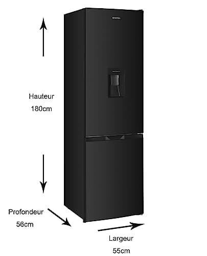 GEDTECH Refrigerateur combiné - congélateur bas - GCB262BL Noir - capacité 262L - Classe E