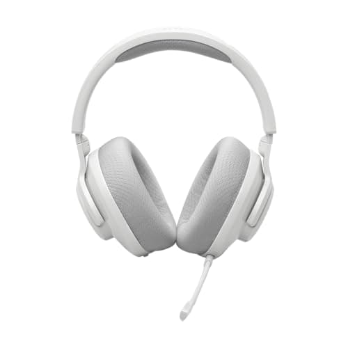 JBL Quantum 360 Casque gaming circum-auriculaire sans fil, double connexion 2,4 GHz et Bluetooth, autonomie 22 h, micro amovible, compatible avec plusieurs plateformes, blanc