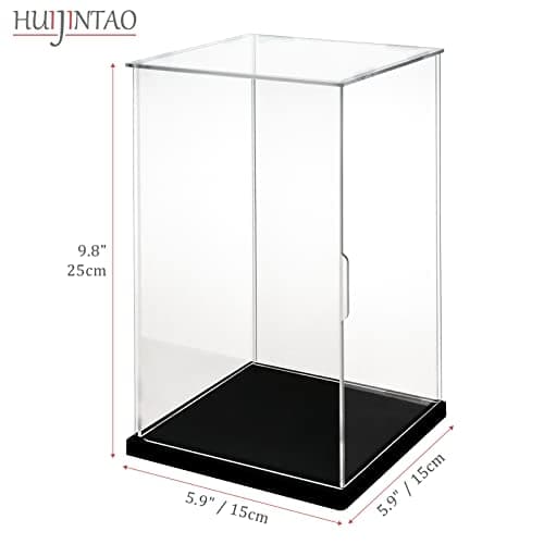 Huijintao Vitrine pour Collection, Vitrine Figurine, Vitrine Acrylique, Vitrine Exposition Transparent pour Voitures Miniatures, Figurines, Objets de Collection (15x15x25 cm)