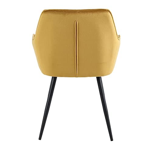 COLENIS® - Chaises de Salle à Manger Oriana - Jaune Ocre - Lot de 6 - Moderne Chaise, Velours, Pieds en métal, accoudoir