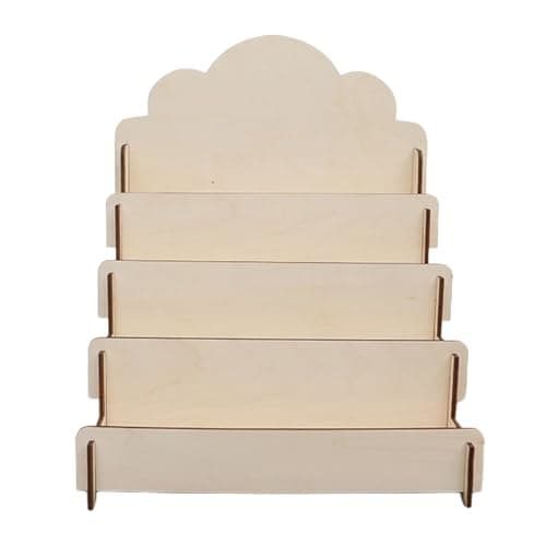 Présentoir de cartes de vœux en bois à 4 niveaux - Présentoir portable pour cartes postales - Support multifonction - Chevalet de présentation pour magazines