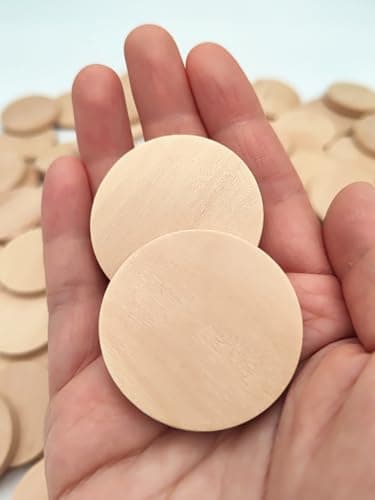Lot de 100 rondelles de bois naturel vierges rondes vierges pour loisirs créatifs (4 cm)